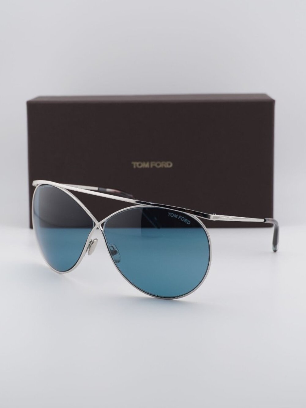 Tom Ford Stevie FT0761 16V Butterfly Sunglasses - Palladium / Blue